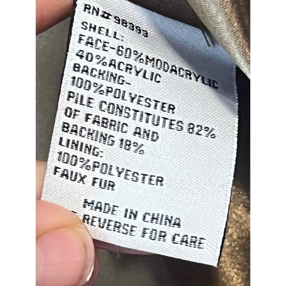 Vintage Pamela Mccoy Black Diamond Collections Faux Fur Jacket Womans Size 2X - Picture 5 of 8